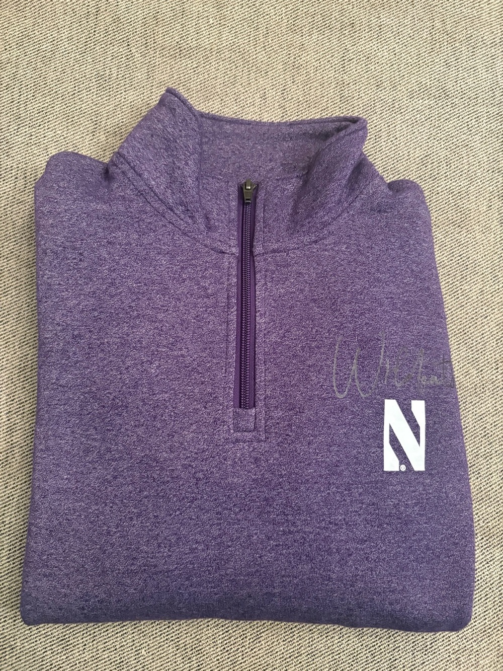 Purple northwestern Quarter-Zip mens Sweater - Branded Logo